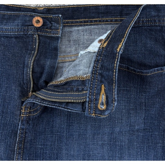 Vintage GAP Denim Mini Skirt Women's 12 Blue Dark Wash Floral-Bleach Pockets Y2K - Picture 4 of 9